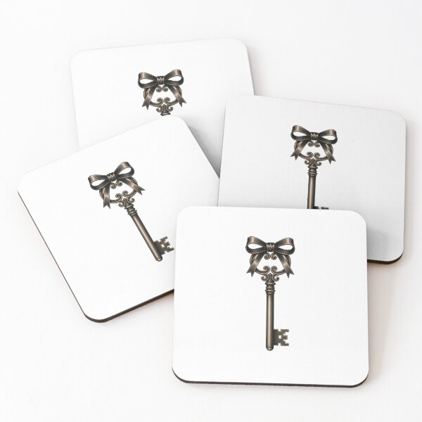 Item preview, Vintage key adorned with a luxurious ribbon, on a plain white surface designed and sold by VerizalShop.