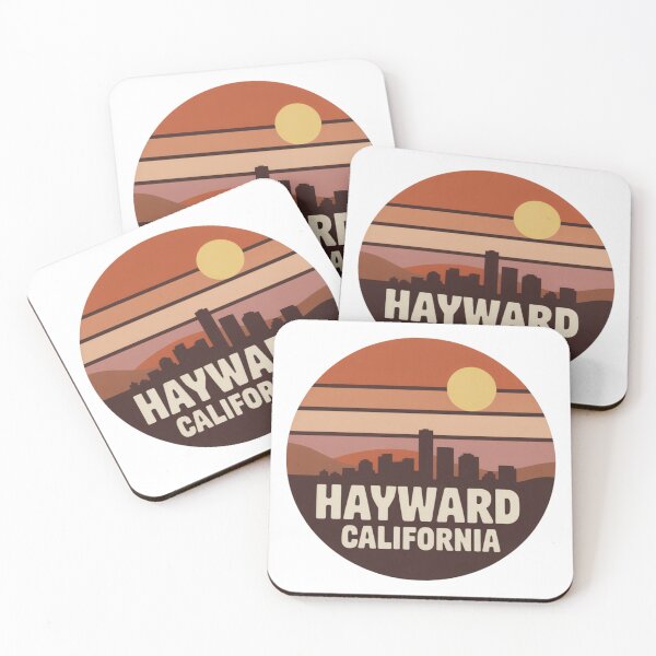 Item preview, Hayward California: Retro Skyline Sunset Badge designed and sold by CircinusStore.