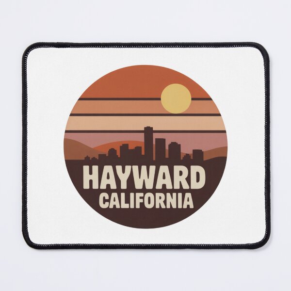 Item preview, Hayward California: Retro Skyline Sunset Badge designed and sold by CircinusStore.