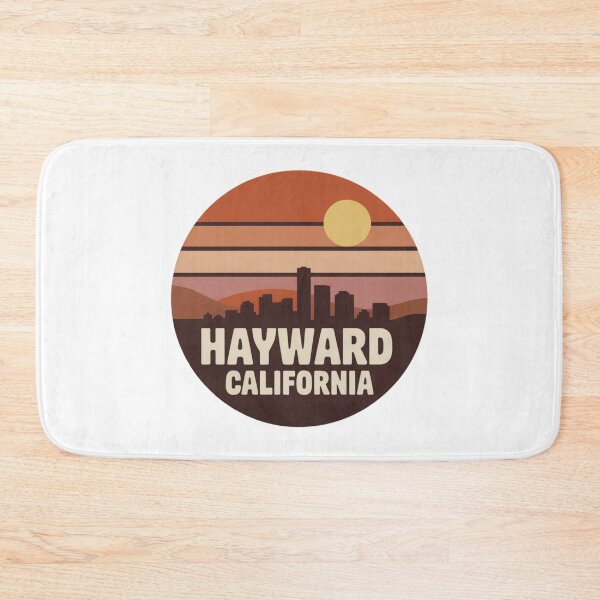 Item preview, Hayward California: Retro Skyline Sunset Badge designed and sold by CircinusStore.