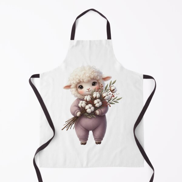 Item preview, Cute Lamb with Cotton Flowers designed and sold by Teeny Quities.