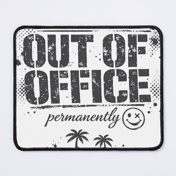 Item preview, Hilariously relatable Out of Office Permanently design combining industrial stencil stamp aesthetic with grunge distress and halftone dots. designed and sold by Dejbar.