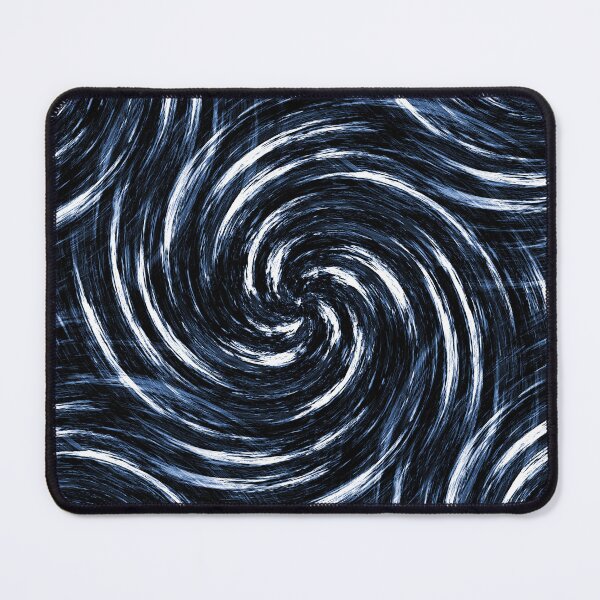 Item preview, Dark Retro Spiral Pattern in Blue and White designed and sold by Artistestella.