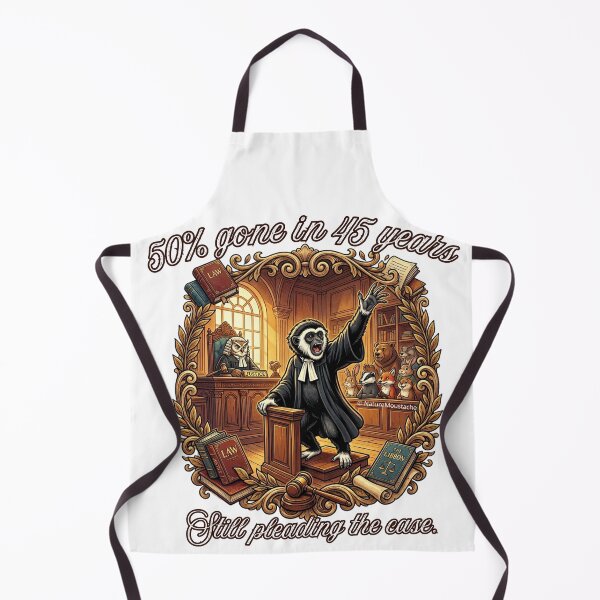 Item preview, Funny monkey Gift - Endangered White-Handed Gibbon Lawyer T-Shirt - 50% Gone In 45 Years - Wildlife Humor - Animal Lover Gift designed and sold by Nature & Moustaches.