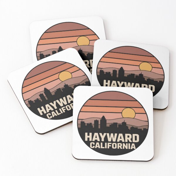 Item preview, Hayward California: Retro Sunset Skyline Hills Badge designed and sold by CircinusStore.