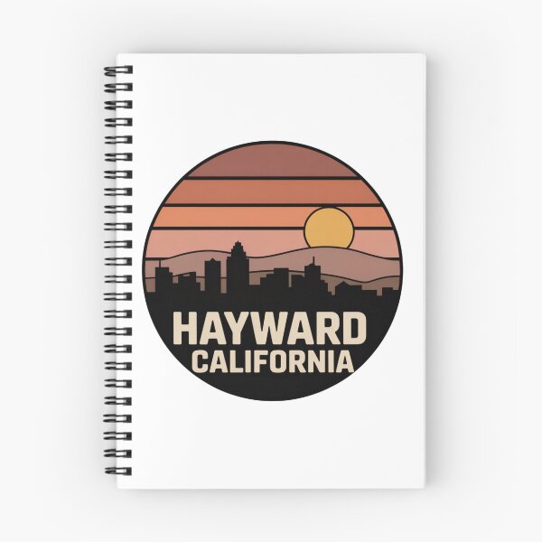 Item preview, Hayward California: Retro Sunset Skyline Hills Badge designed and sold by CircinusStore.