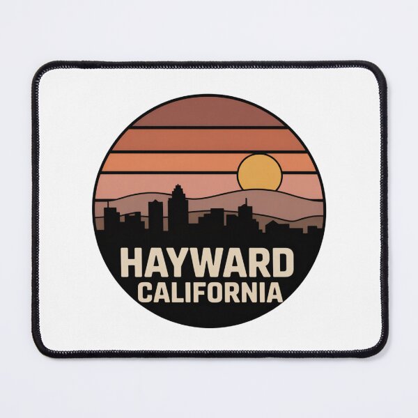 Item preview, Hayward California: Retro Sunset Skyline Hills Badge designed and sold by CircinusStore.