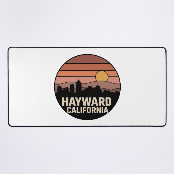 Item preview, Hayward California: Retro Sunset Skyline Hills Badge designed and sold by CircinusStore.