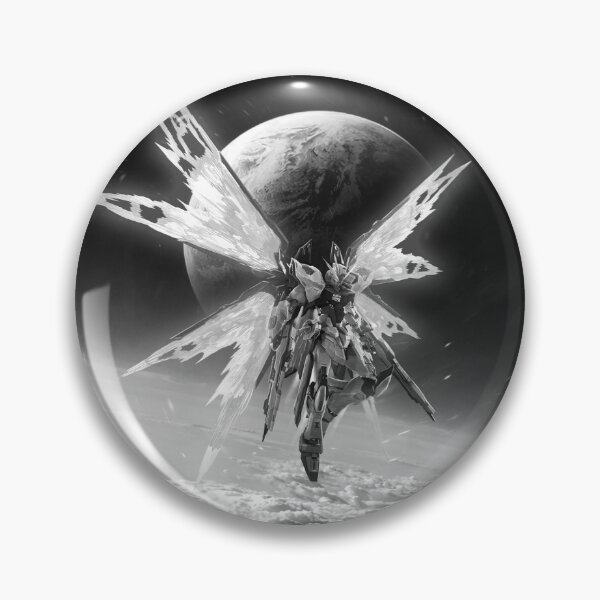 Item preview, Strike Freedom Gundam Seed Destiny earth space colony digital art black white designed and sold by sabartgunpla.