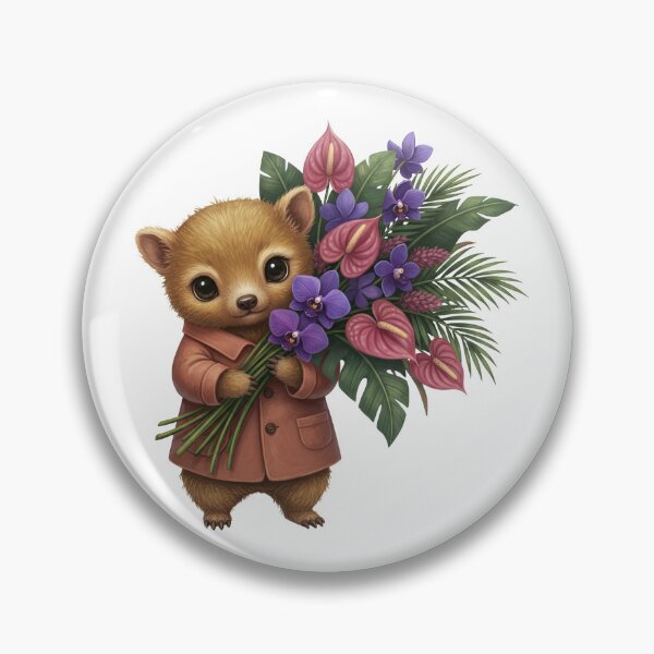 Item preview, Baby Anteater with Purple Orchids designed and sold by Teeny Quities.
