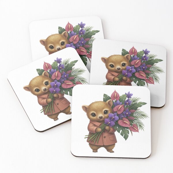 Item preview, Baby Anteater with Purple Orchids designed and sold by Teeny Quities.