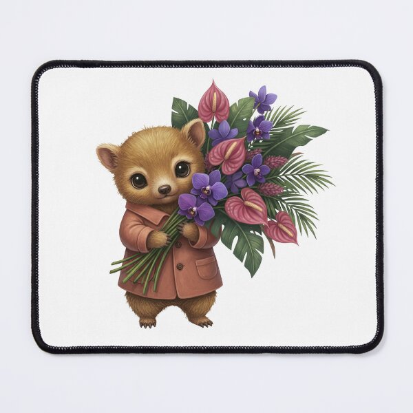 Item preview, Baby Anteater with Purple Orchids designed and sold by Teeny Quities.