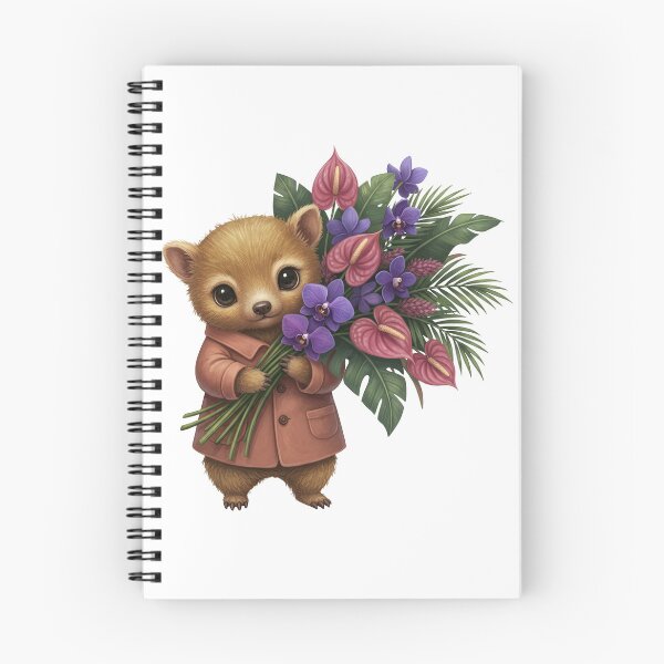 Item preview, Baby Anteater with Purple Orchids designed and sold by Teeny Quities.