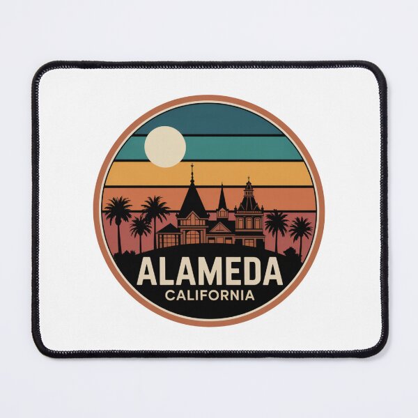 Item preview, Alameda California: Retro Victorian Sunset Badge designed and sold by CircinusStore.