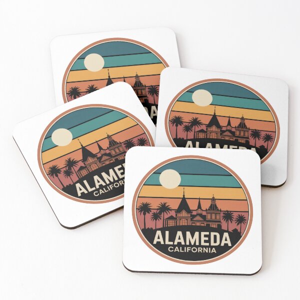 Item preview, Alameda California: Retro Victorian Sunset Badge designed and sold by CircinusStore.