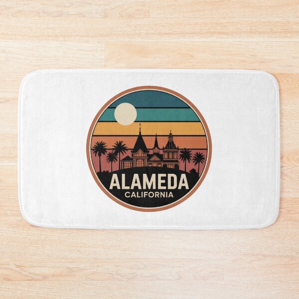 Item preview, Alameda California: Retro Victorian Sunset Badge designed and sold by CircinusStore.