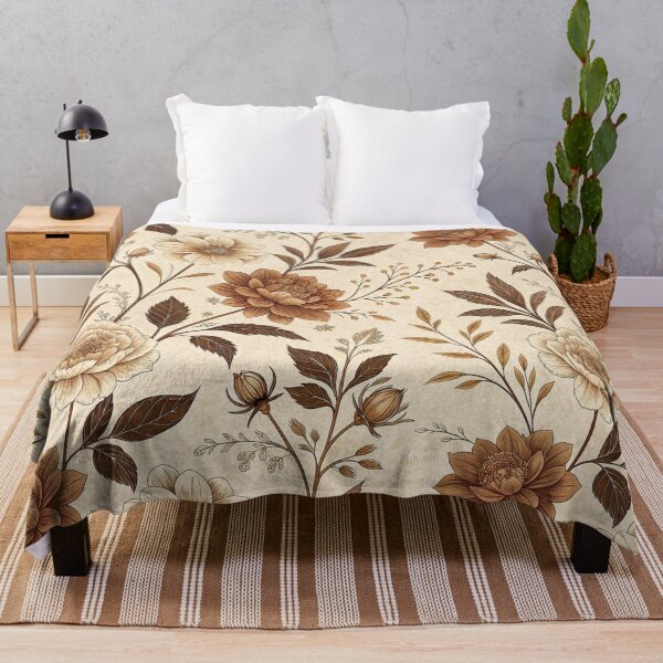 Item preview, Classic Vintage Floral Beige Pattern designed and sold by Print culturee.
