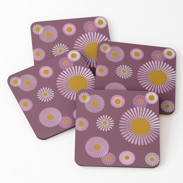 Item preview, Pink Purple Daisies on Dark Mauve  designed and sold by JaygiesDesign.