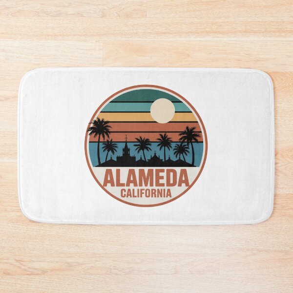 Item preview, Alameda California: Retro Sunset Landmark Badge designed and sold by CircinusStore.