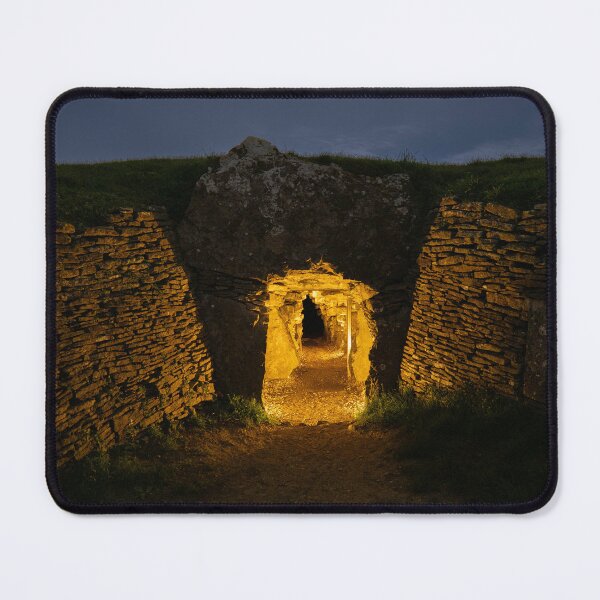 Item preview, The Stoney Littleton Long Barrow at night  designed and sold by StoneBothering.