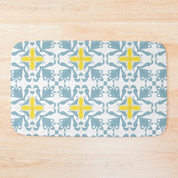 Item preview, Golden Floral Midnight Mandala - Elegant Navy Blue & Gold Tile Pattern designed and sold by poonzapoon.