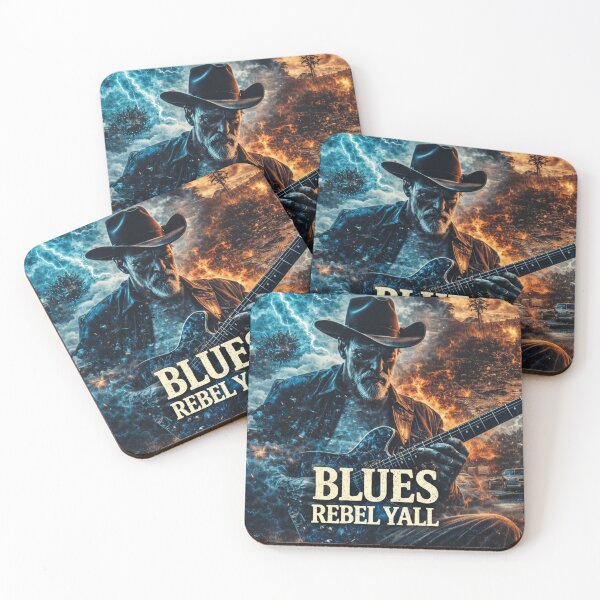 Item preview, Blues Rebel Yell Vintage Guitar Poster designed and sold by Rebel Knit.