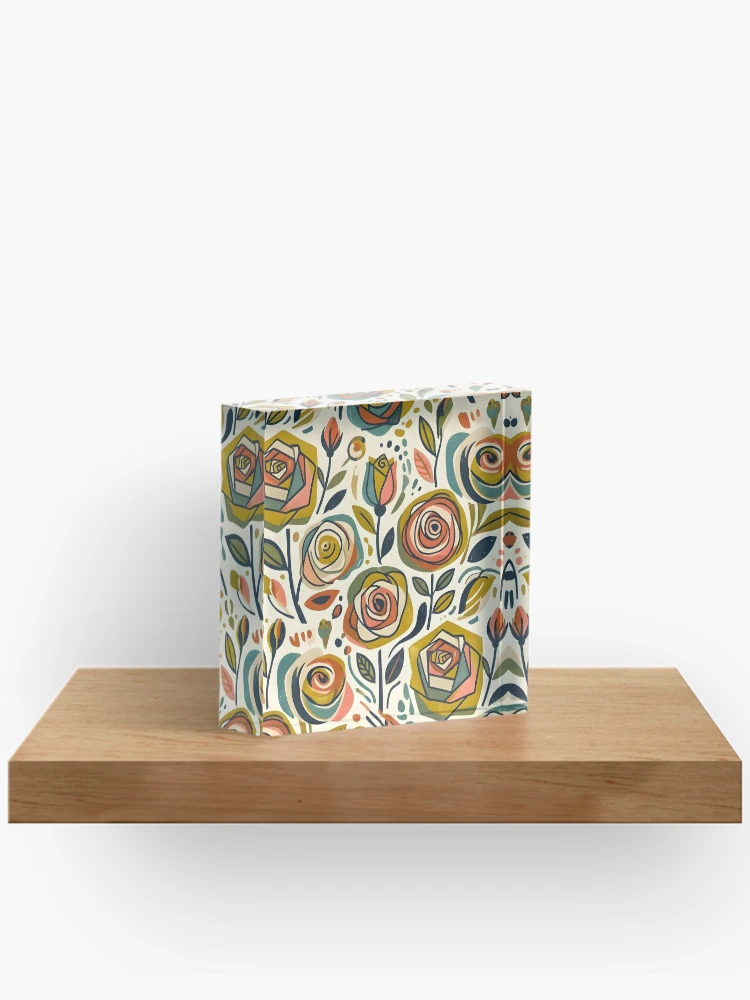 Thumbnail 2 of 5, Acrylic Block, Abstract Roses designed and sold by GraphicsClub.