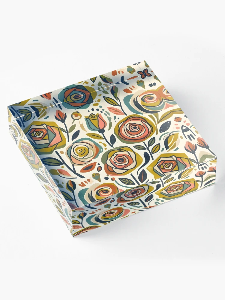 Thumbnail 4 of 5, Acrylic Block, Abstract Roses designed and sold by GraphicsClub.