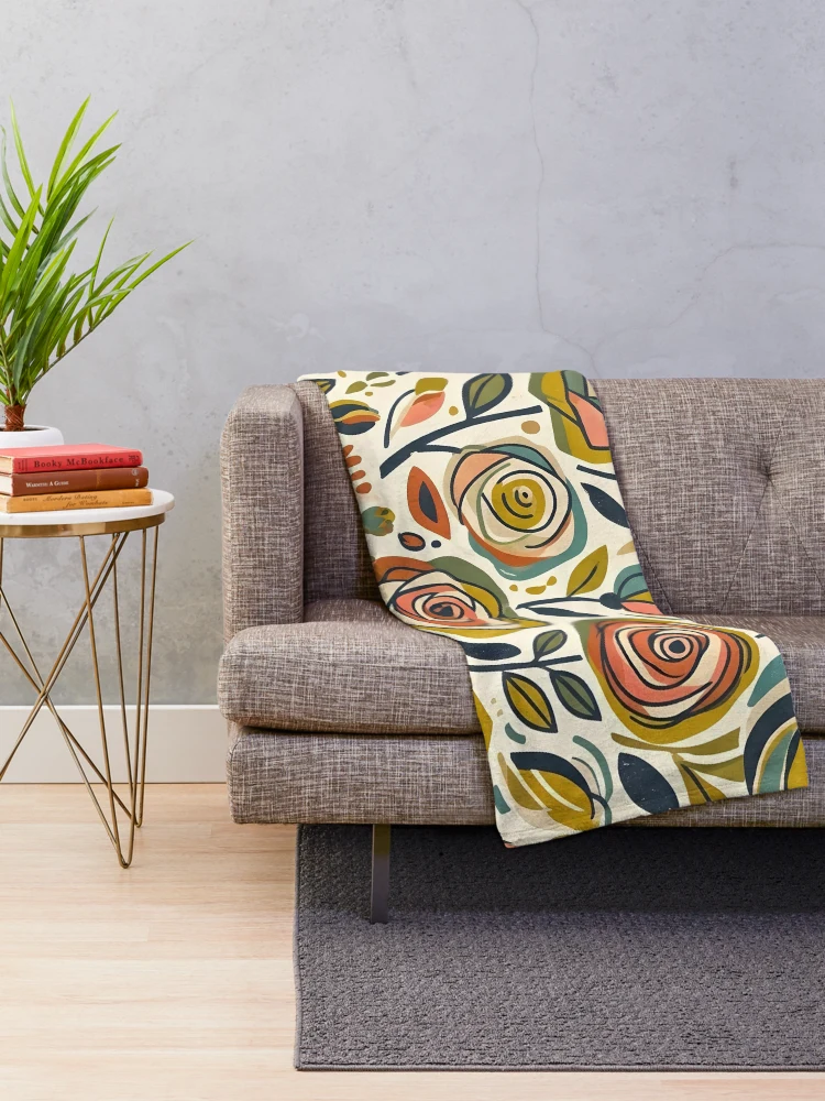 Thumbnail 2 of 6, Throw Blanket, Abstract Roses designed and sold by GraphicsClub.