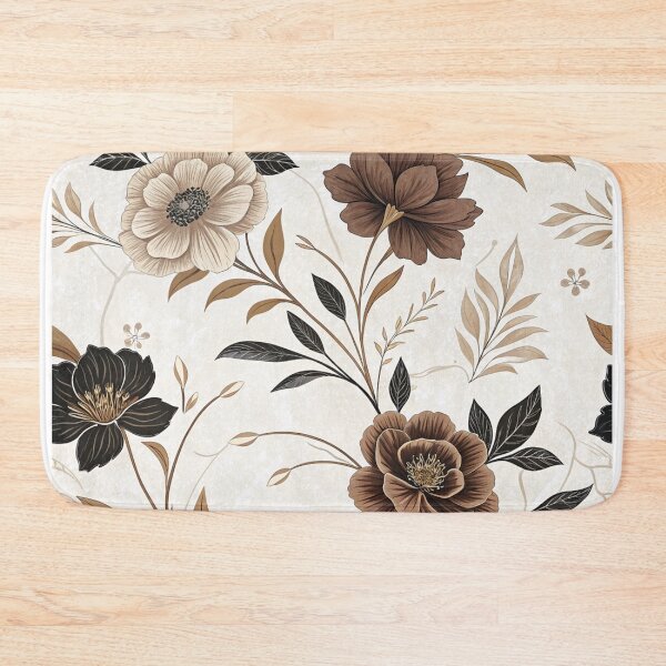 Item preview, Elegant Brown & Black Floral Pattern designed and sold by Print culturee.