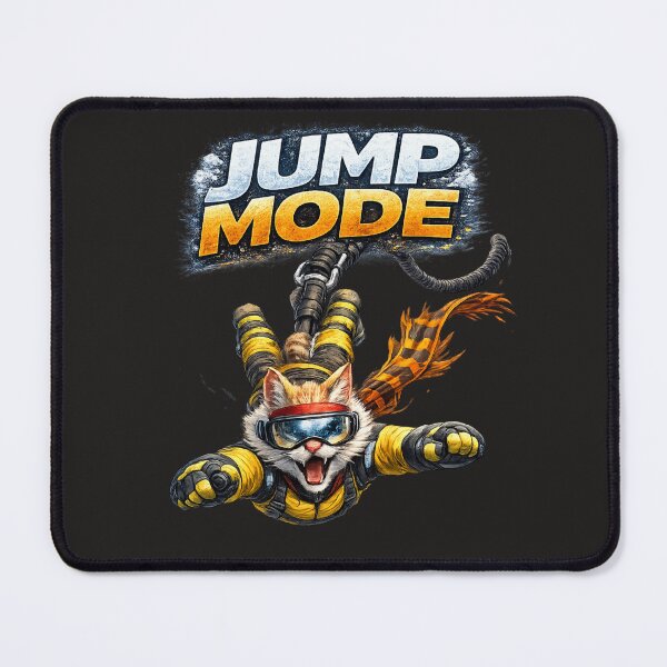 Item preview, Jump Mode – Fearless Bungee Cat designed and sold by IrynaLineArt.