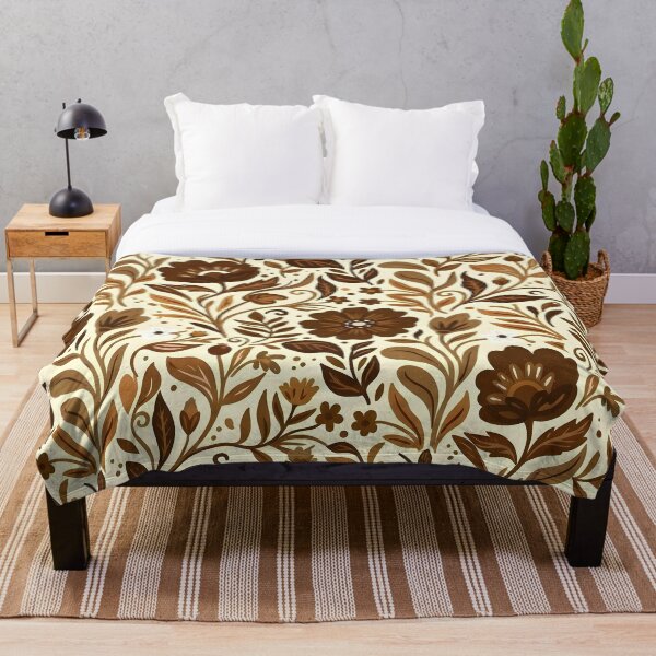 Item preview, Brown and White Flower Pattern  designed and sold by GraphicsClub.
