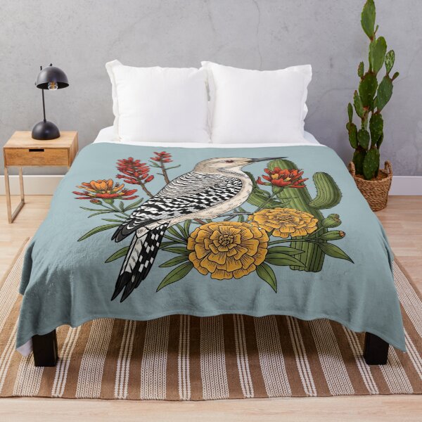 Item preview, Gila Woodpecker Bird Among Desert Wildflowers and Cactus designed and sold by BirdsnStuff.