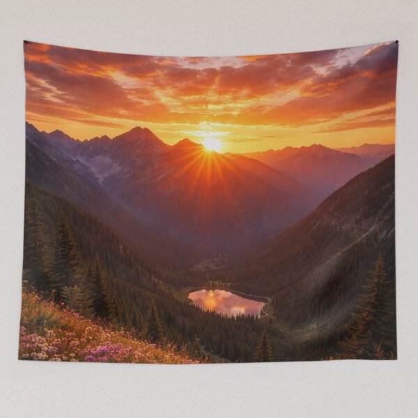 Item preview, Mountain sunset designed and sold by RiaBubble.