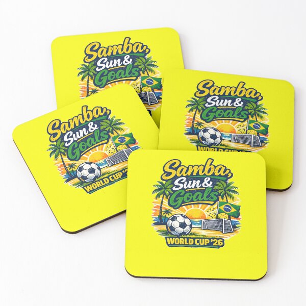 Item preview, Samba, Sun & Goals – World Cup ’26 Brazil Football Design designed and sold by WhisperFrame.