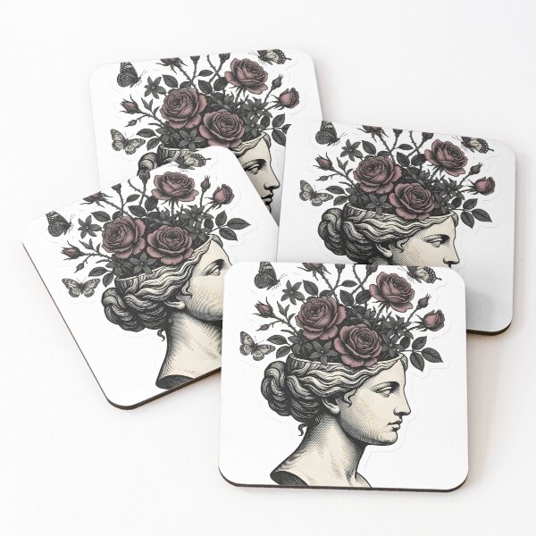 Item preview, Dark Academia Surreal Floral Bust Vintage Aesthetic Goth Poet Core designed and sold by StickyGuys.