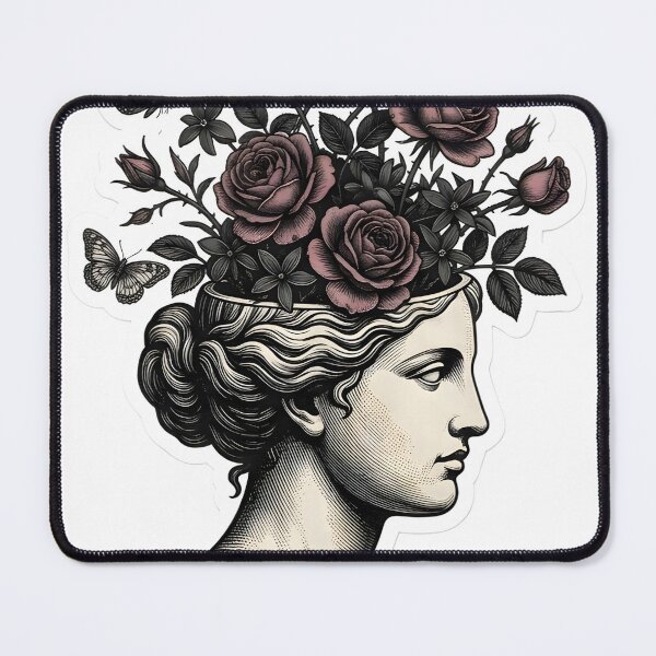 Item preview, Dark Academia Surreal Floral Bust Vintage Aesthetic Goth Poet Core designed and sold by StickyGuys.