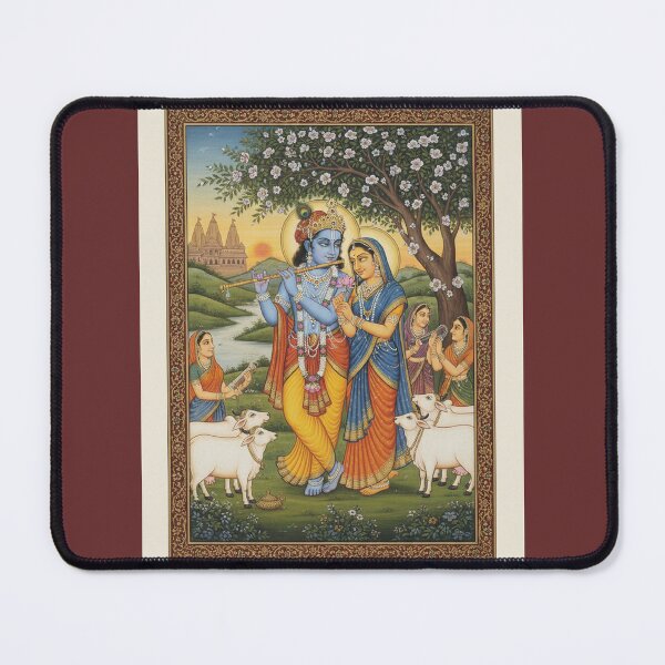 Item preview, Radha Krishna Minimal Spiritual PNG Hindu Devotional Art Sticker Design designed and sold by SouravDesigns.