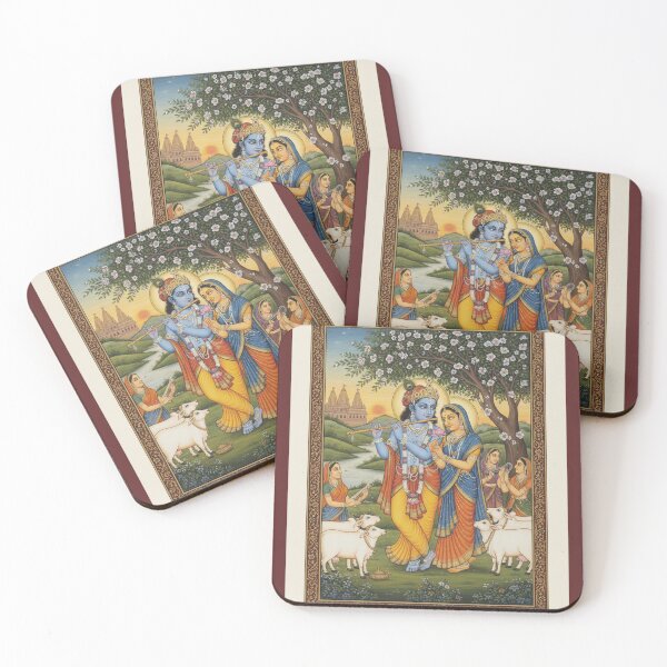 Item preview, Radha Krishna Minimal Spiritual PNG Hindu Devotional Art Sticker Design designed and sold by SouravDesigns.