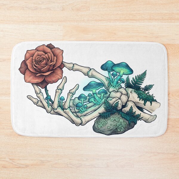 Item preview, Vintage Dark Botanical Skeletal Hand Rose Fungi Oddity Curiosities designed and sold by StickyGuys.