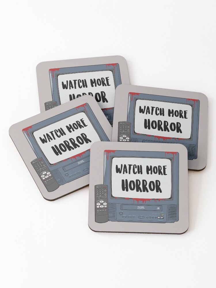 Thumbnail 1 of 5, Coasters (Set of 4), Watch More Horror designed and sold by PopShopDesignFR.