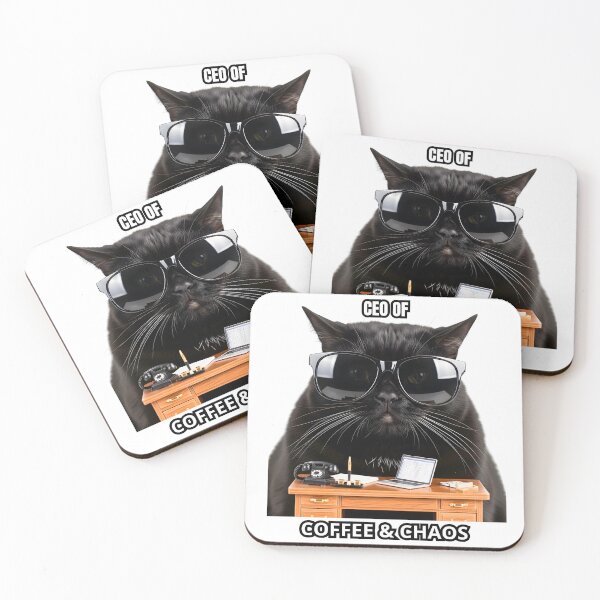Item preview, Funny Cat Lady Quote CEO Of Coffee And Chaos designed and sold by ArtivioShop.