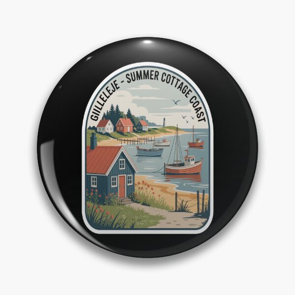 Item preview, Gilleleje Summer Cottage Coast Denmark Travel Sticker Tee designed and sold by stickercuffs.