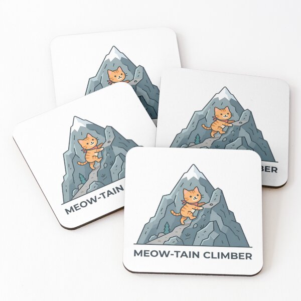Item preview, Meowtain Climber Funny Hiking Cat Mountain Pun designed and sold by AlanyaArtX.