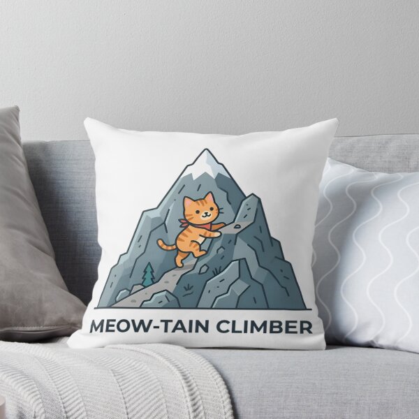 Item preview, Meowtain Climber Funny Hiking Cat Mountain Pun designed and sold by AlanyaArtX.