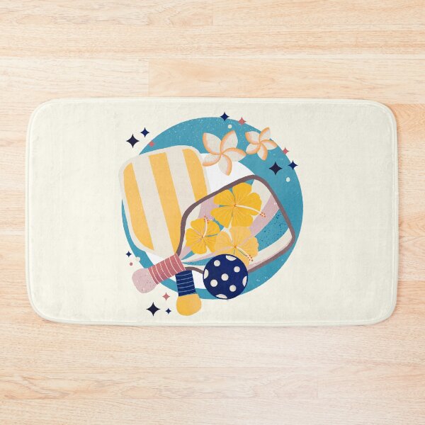 Item preview, Blue and Yellow Tropical Pickleball Badge designed and sold by Home Cyn Home.