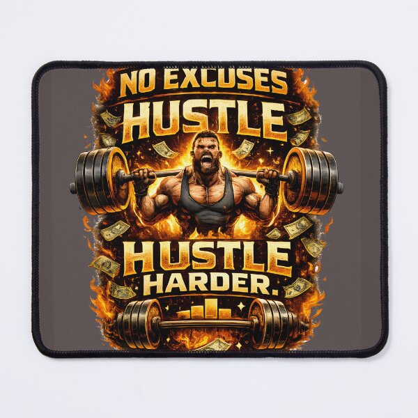 Item preview, No Excuses Hustle Harder Gym T-Shirt  Motivational Fitness Workout Bodybuilding Design designed and sold by Nixora.