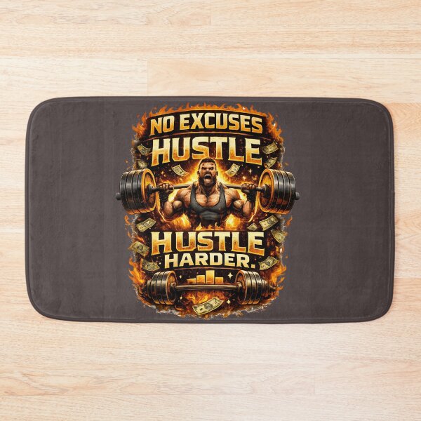 Item preview, No Excuses Hustle Harder Gym T-Shirt  Motivational Fitness Workout Bodybuilding Design designed and sold by Nixora.
