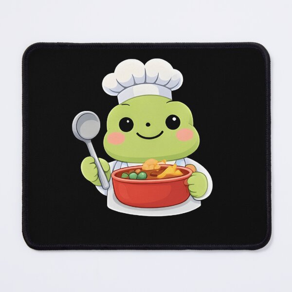 Item preview, Cute Kawaii Frog Chef Cooking Soup – Adorable Food Lover Sticker designed and sold by Trendora90.