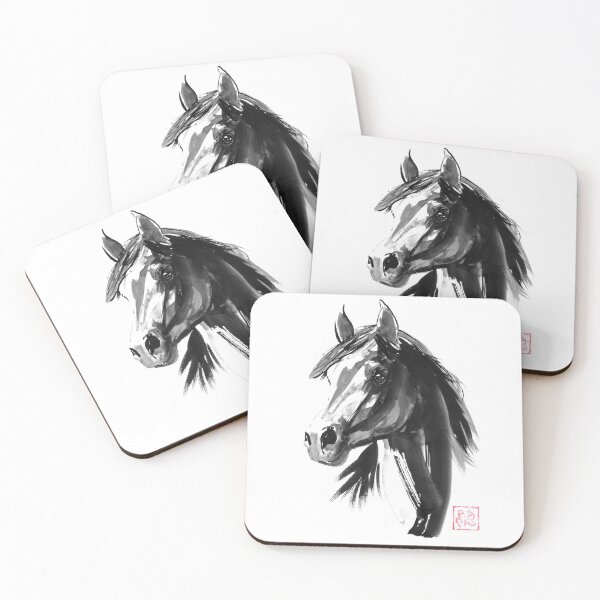 Item preview, black horse face designed and sold by pechane.